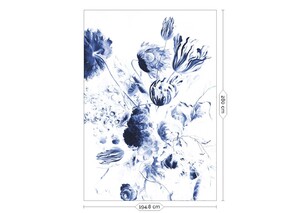 Wandposter Royal Blue Flowers 198,4 cm