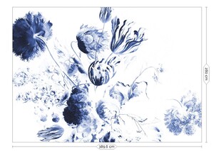 Wandposter Royal Blue Flowers 389.6 cm