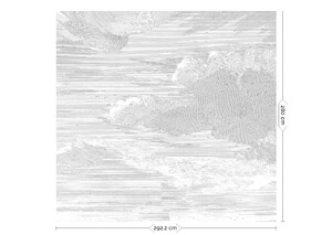 Wandposter Engraved Clouds grijs 292.2 cm 