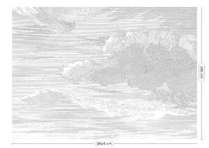 Wandposter Engraved Clouds grijs 389.6 cm 