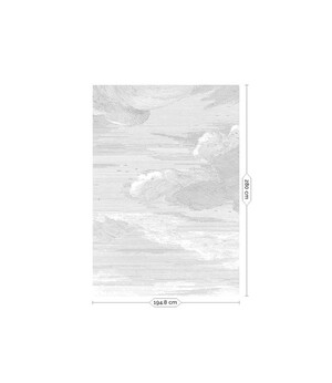 Wandposter Engraved Clouds grijs 194.8 cm 