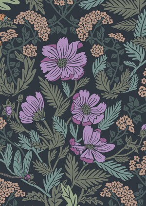 Behang met botanische print 100 x 280 cm