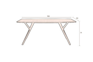 MALAYA tafel 180x90 cm