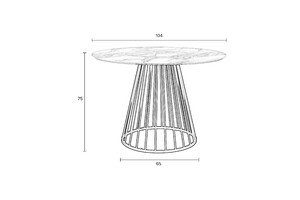 FLORIS MARMER tafel rond 75 cm  