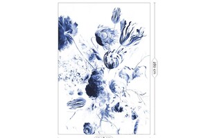 Wandposter Royal Blue Flowers 198,4 cm