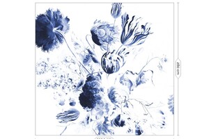 Wandposter Royal Blue Flowers  292.2 cm