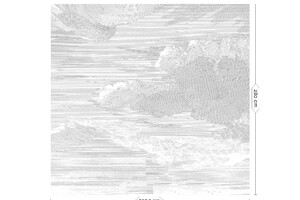 Wandposter Engraved Clouds grijs 292.2 cm 