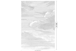 Wandposter Engraved Clouds grijs 194.8 cm 