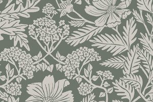 Behang met getekende bloemen patroon 100x280 cm