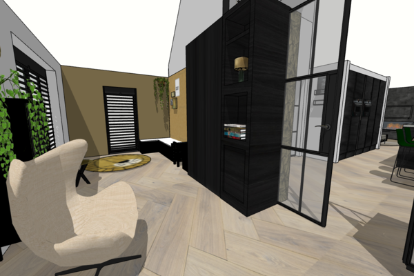 3D ontwerp speelhoek en lounge